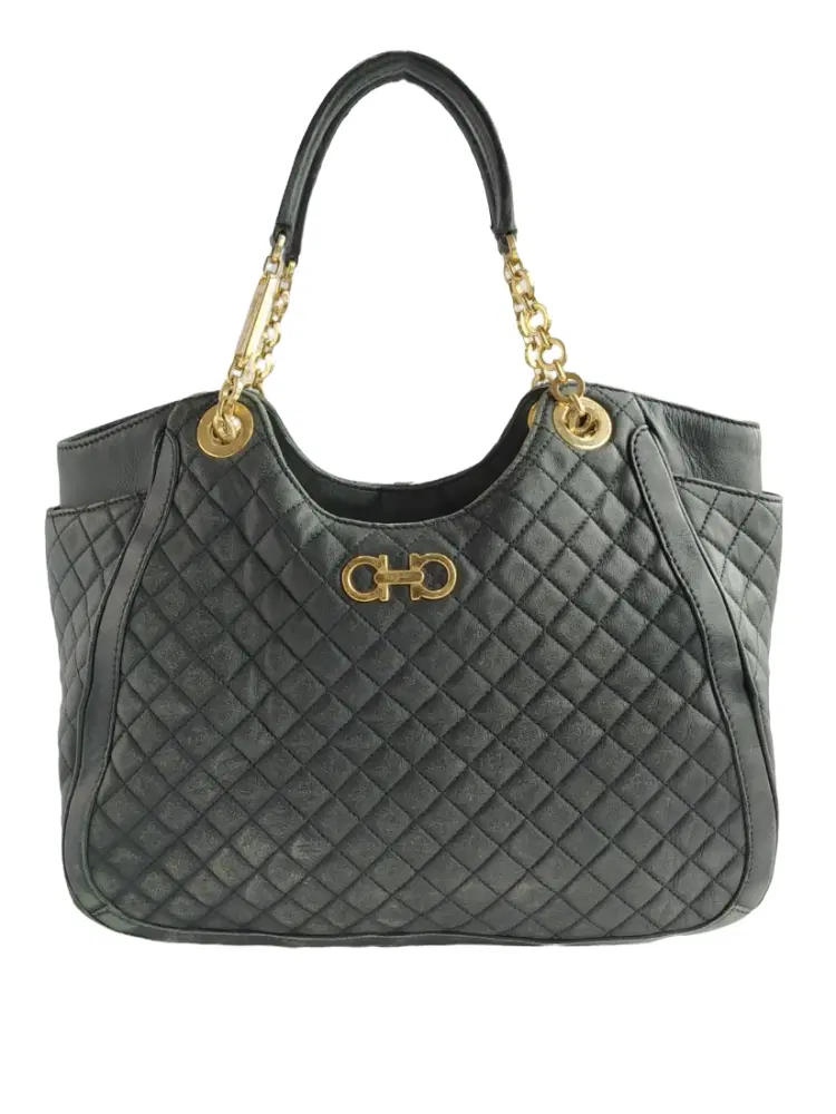 Salvatore Ferragamo Quilted Leather Betulla Chain Tote-Hover-Image