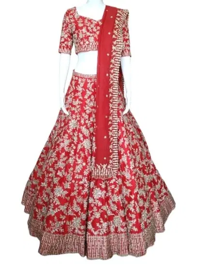 Seema Gujral Red Bridal Lehenga-Hover-Image