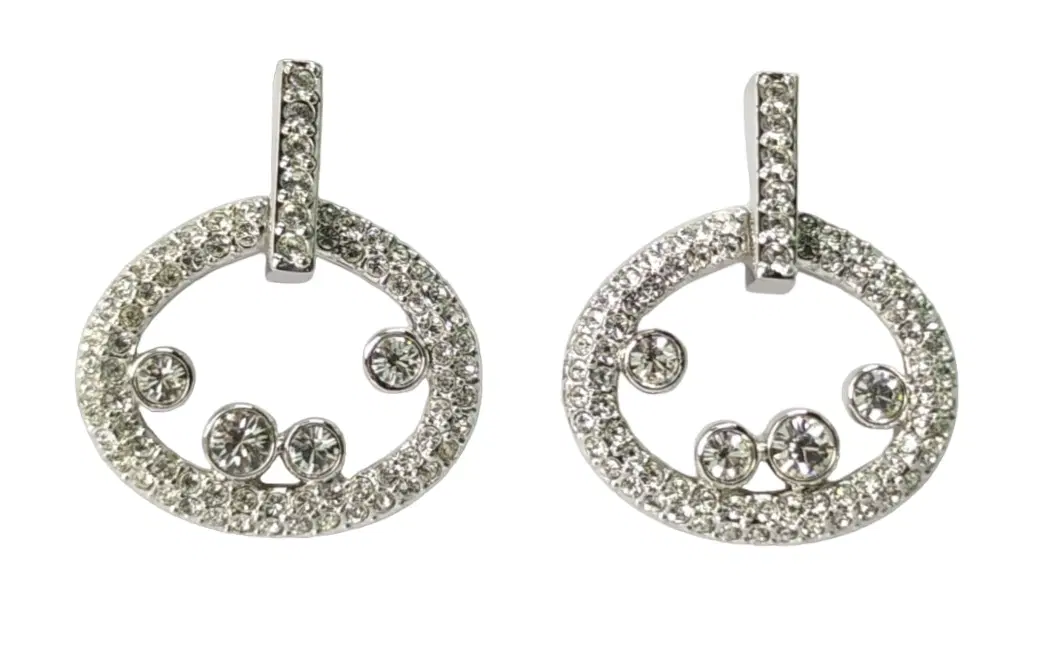 Swarovski Crystal Pave Round Earrings