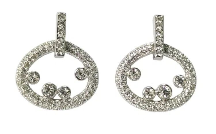 Swarovski Crystal Pave Round Earrings-Hover-Image