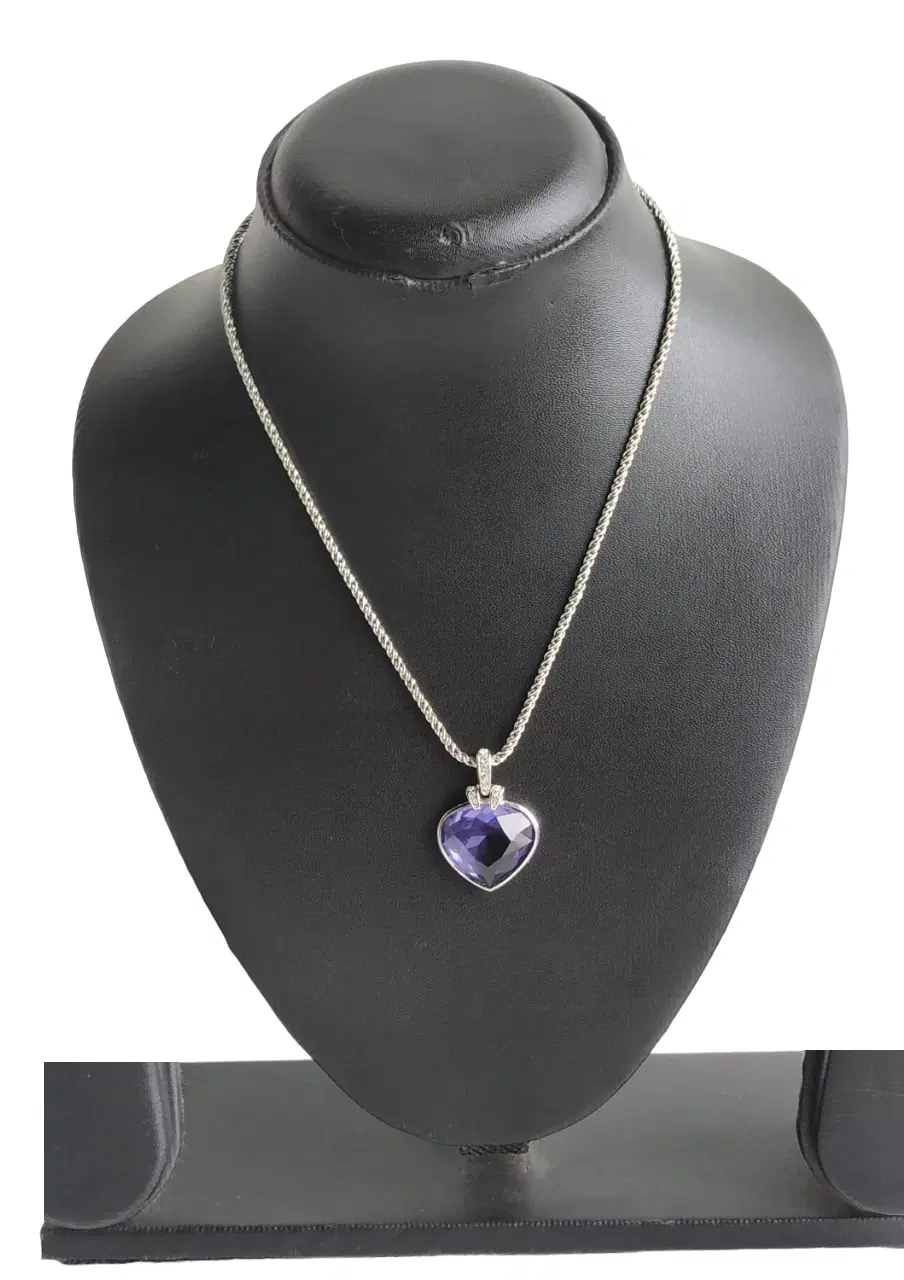 Swarovski Oceanic Crystal Purple Heart Necklace