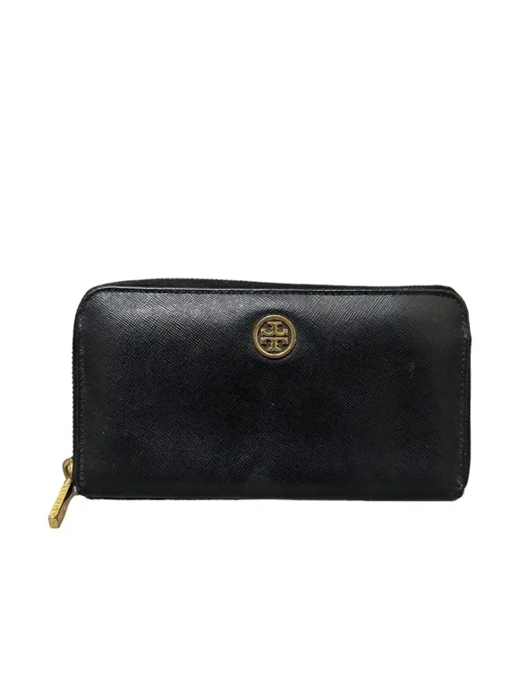 Tory Burch Black Saffiano Leather Robinson Continental Zip Around Wallet-Hover-Image