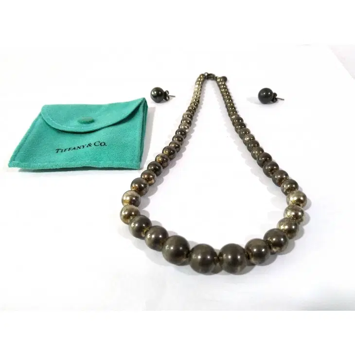 Tiffany & Co Sterling Silver Ball Necklace & Earring Set-Hover-Image
