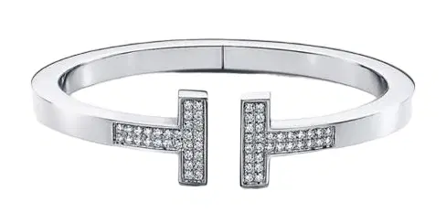 Tiffany T Pave Diamond Square Bracelet In 18K White Gold-Hover-Image
