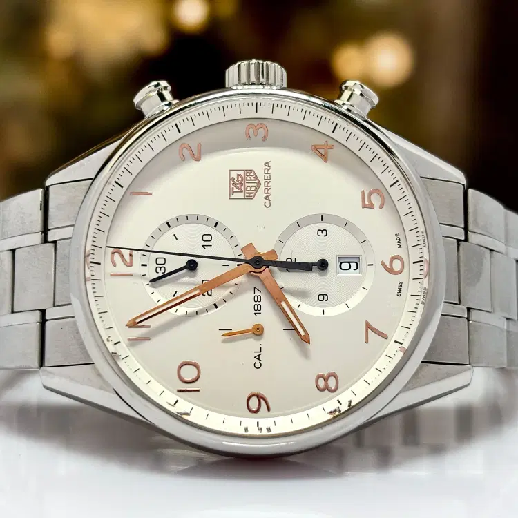 Tag Heuer Carrera Chronograph 43 MM White Dial-Hover-Image