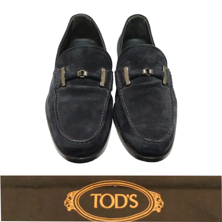 Tods Navy Suede Bit Slip On Loafers-Hover-Image