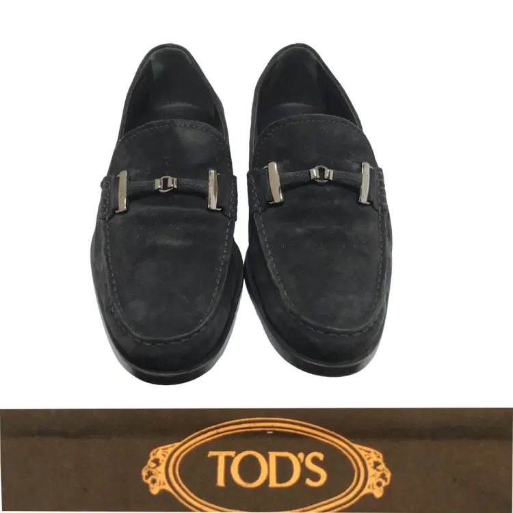 Tods Suede Navy Bit Slip On Loafers-Hover-Image