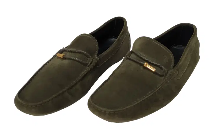 Tods Green Leather Laccetto Knot Driver Loafer-Hover-Image