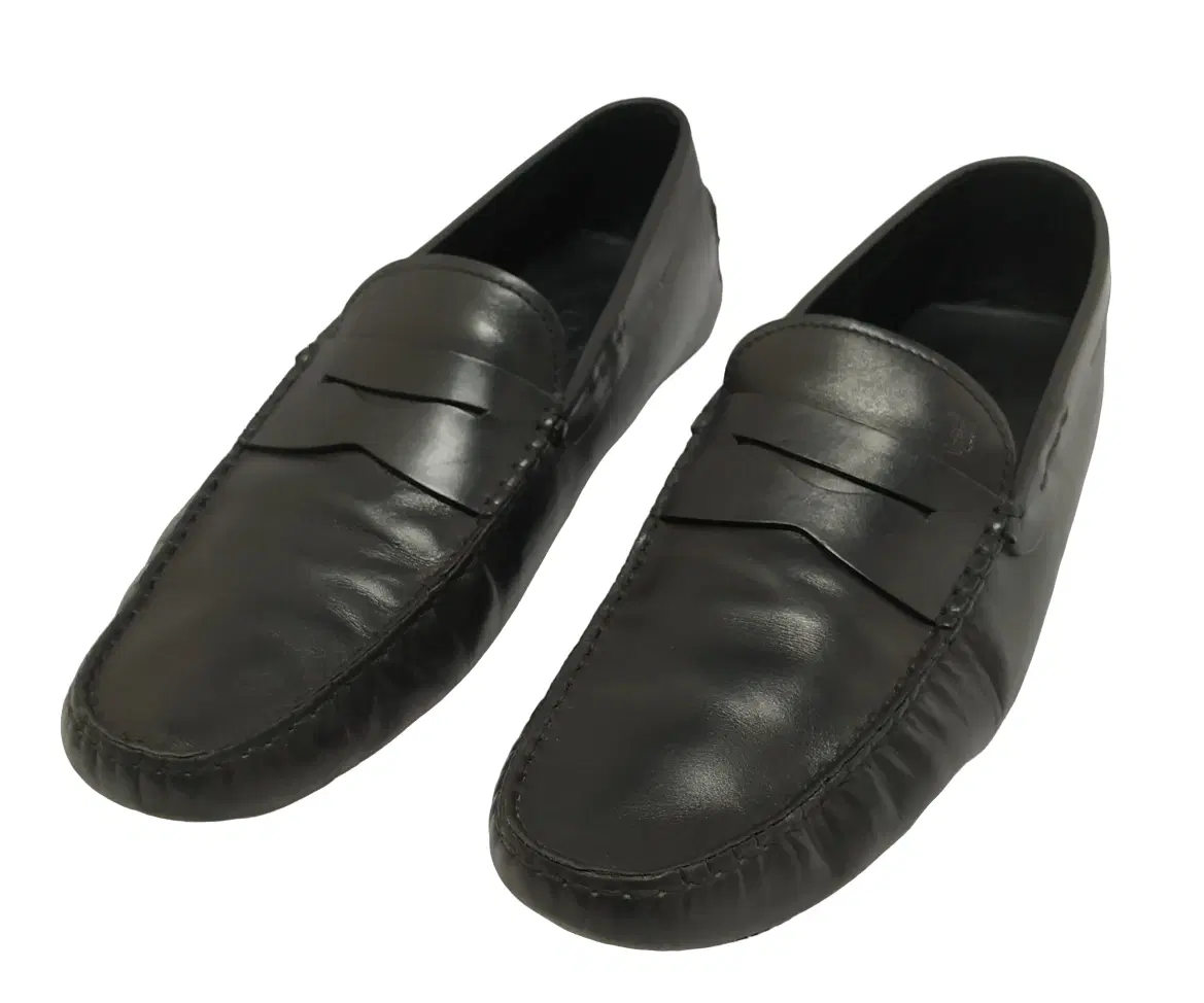 Tods Black Leather Penny Loafer