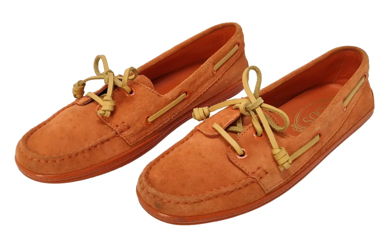 Tods Suede Knot Detail Leather Loafer