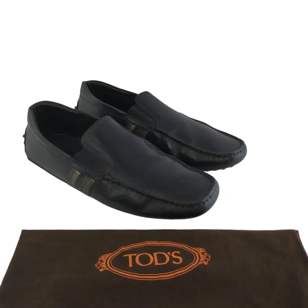 Tods Black Leather Loafers