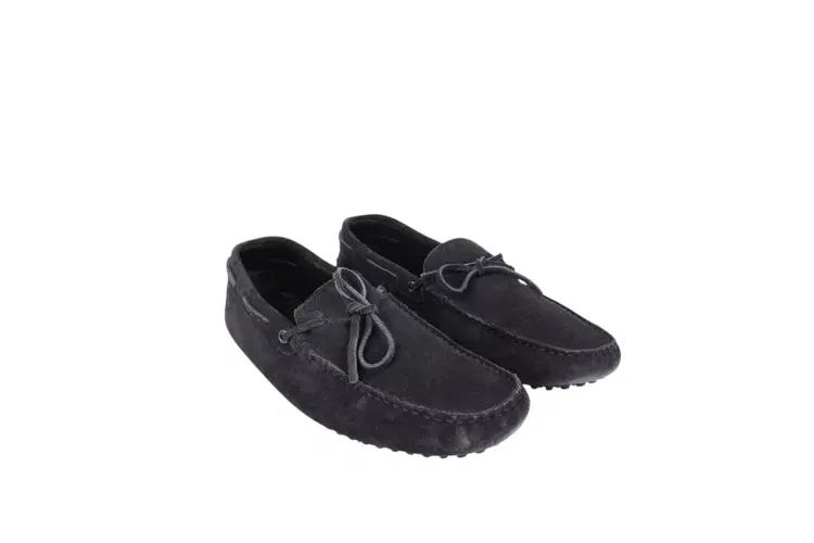 Tod's Gommino Blue Suede Loafers,Size 8.5-Hover-Image