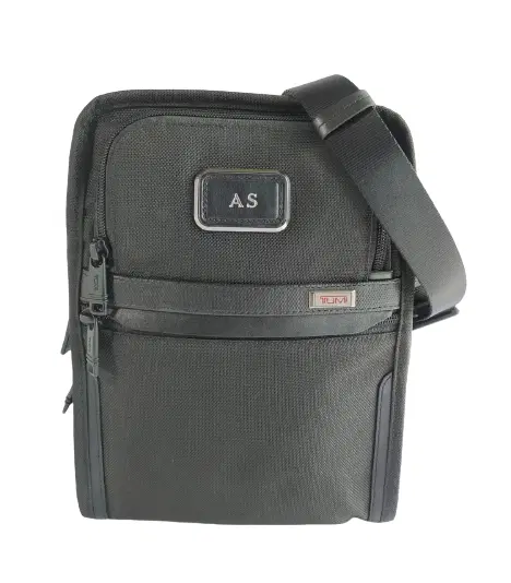 Tumi Alpha Black Mens 2 Zip Pockets Crossbody Bag