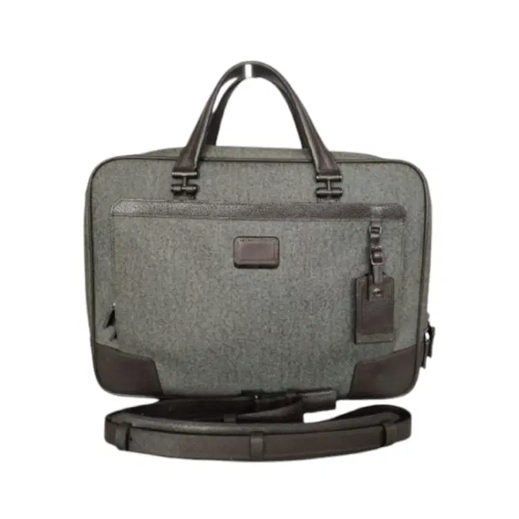 Tumi Gray Canvas Astor Ansonia Briefcase-Hover-Image