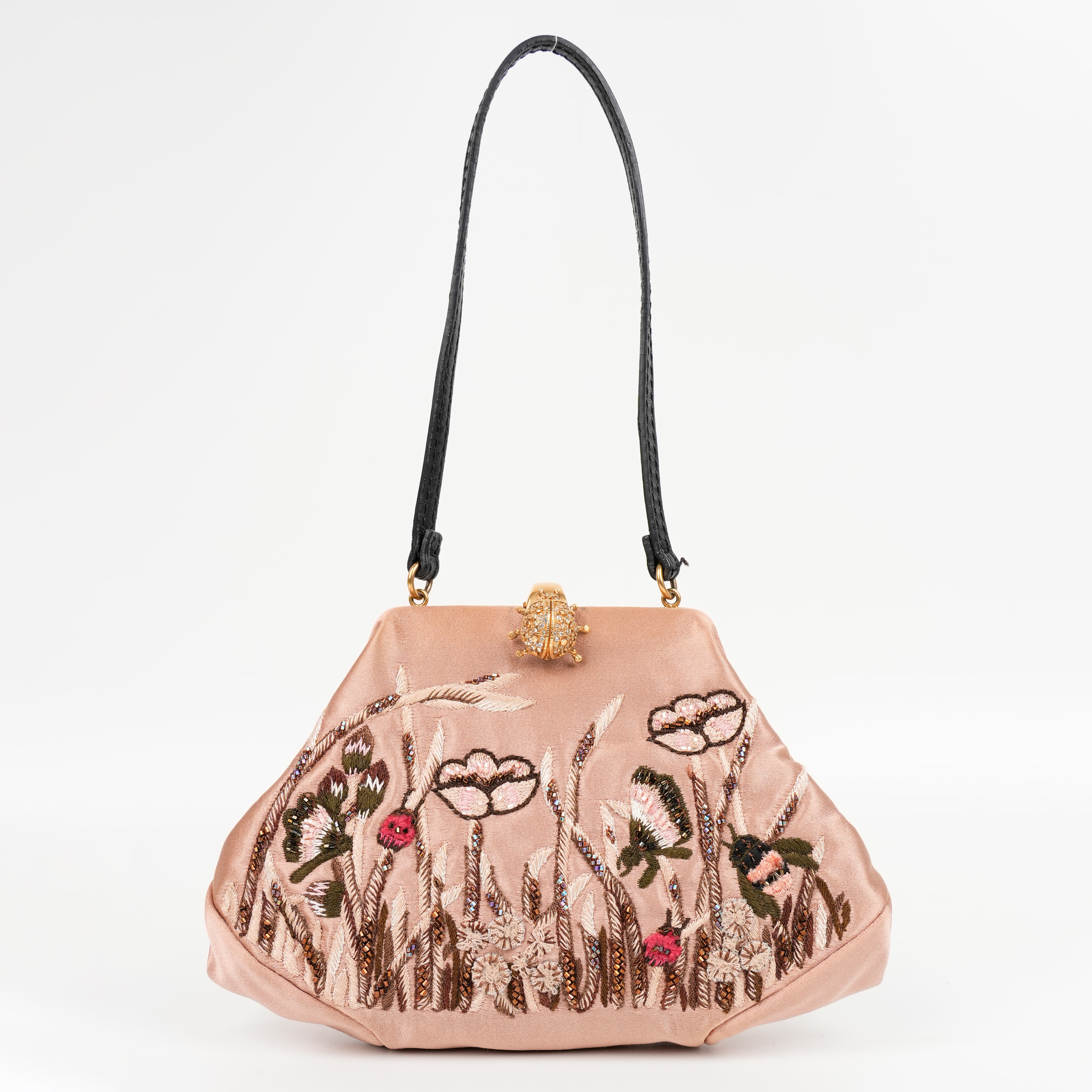 Valentino Garavani Embroidered Small Nude Pink Clutch Bag
