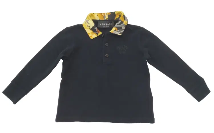 Versace Kids Barocco Black Kids Polo Shirt-Hover-Image