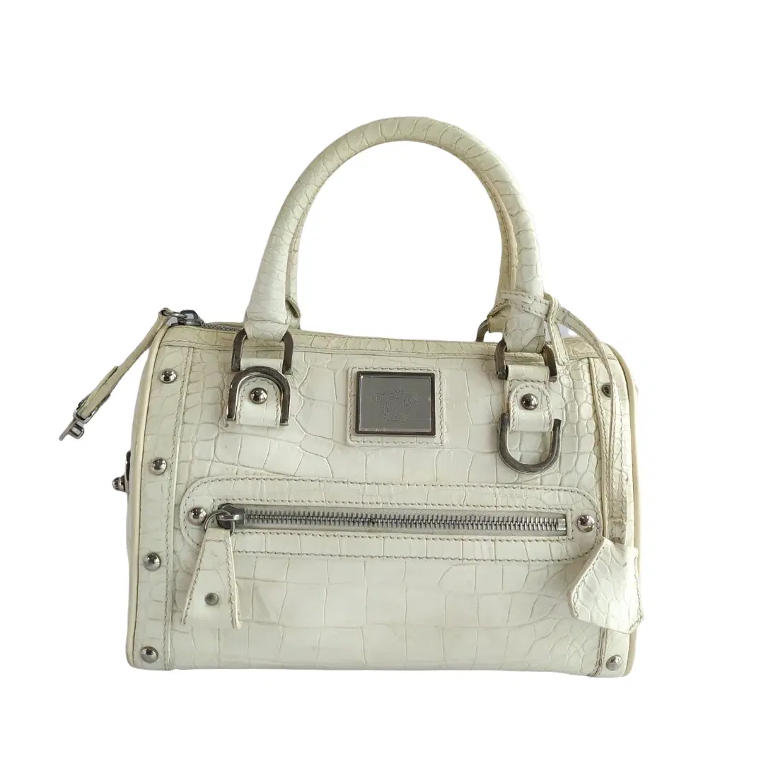 Versace Medusa Croc Embossed Leather Bag