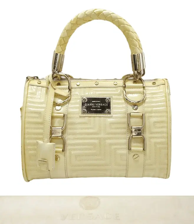 Versace Quilted Patent Leather Snap Out Of It Satchel