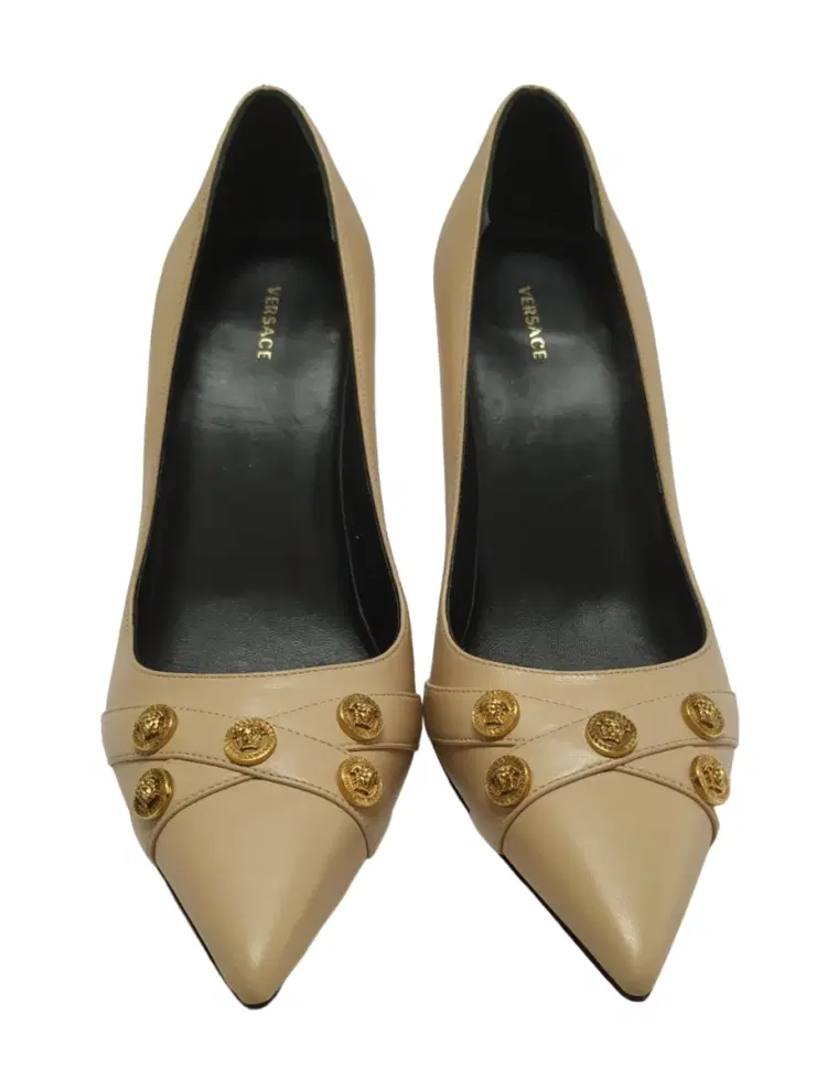 Versace Pink Studded Heel Pumps,Size 38-Hover-Image