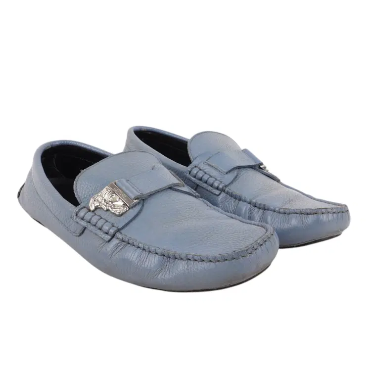 Versace Pastel Blue Loafers-Hover-Image