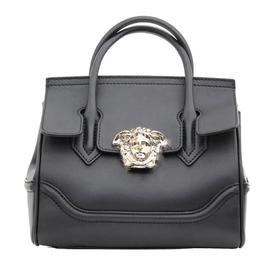 Versace Black Leather Palazzo Empire Tote