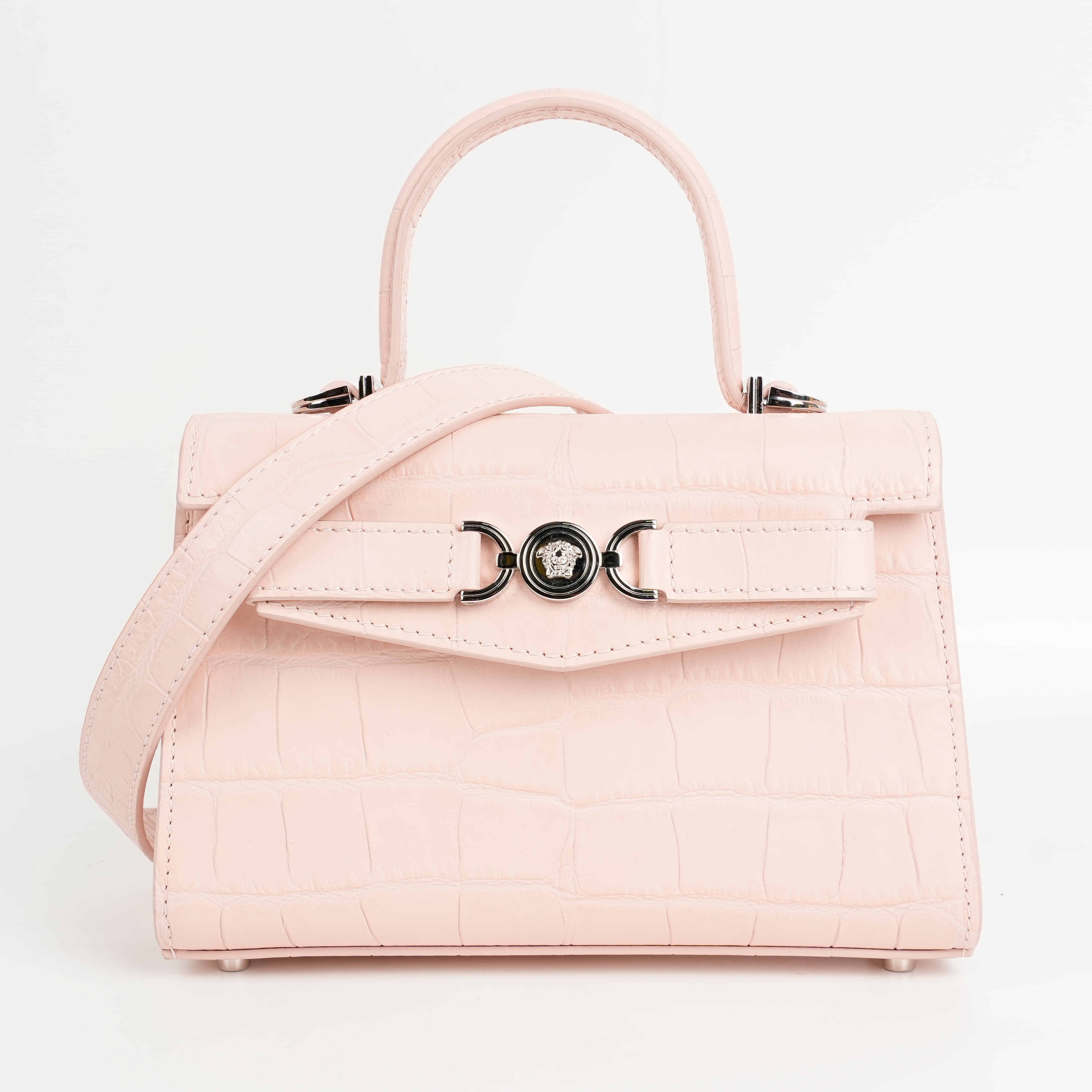 Versace Croc-Effect Medusa '95 Small Handbag