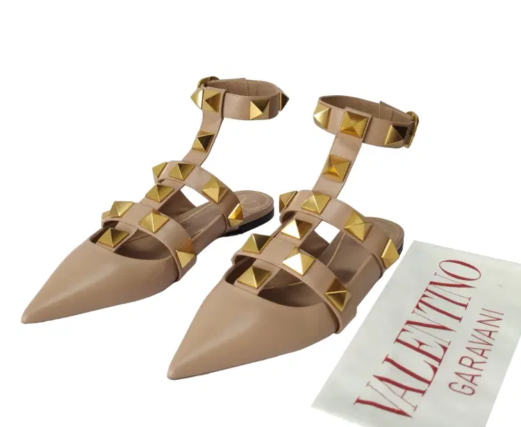 Valentino Garavani Roman Stud Leather Point-Toe Flats-Hover-Image