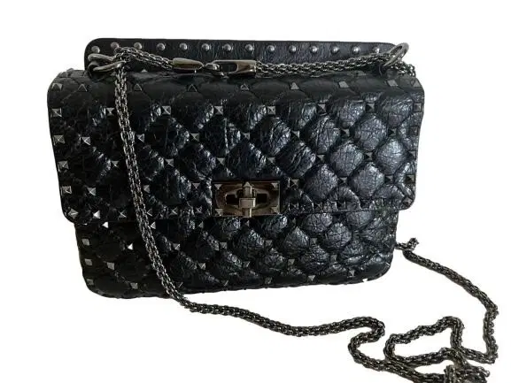 Valentino Rockstud Spike Leather Medium Shoulder Bag-Hover-Image