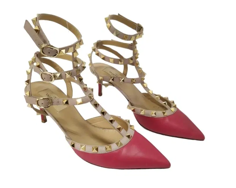 Valentino Burgundy Leather Rockstud Sandals