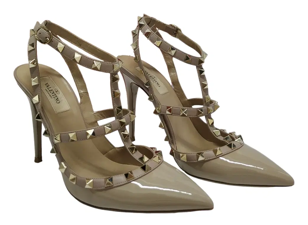 Valentino Garavani Rockstud Leather Pumps,Size 39.5