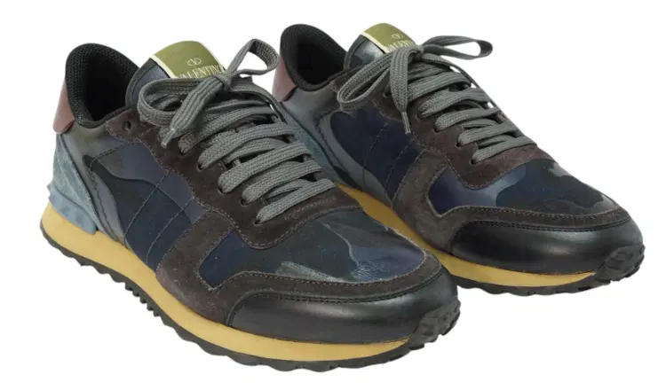 Valentino Suede Leather And Mesh Rockrunner Low Top Sneakers-Hover-Image