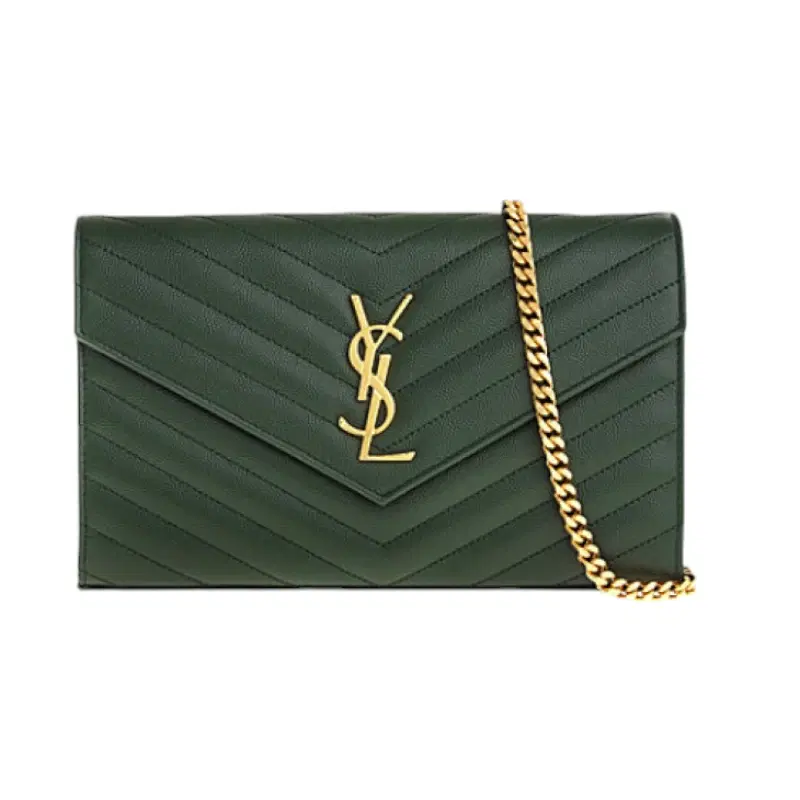 Saint Laurent Monogram quilted leather shoulder bag - Emerald Green | Luxepolis.com