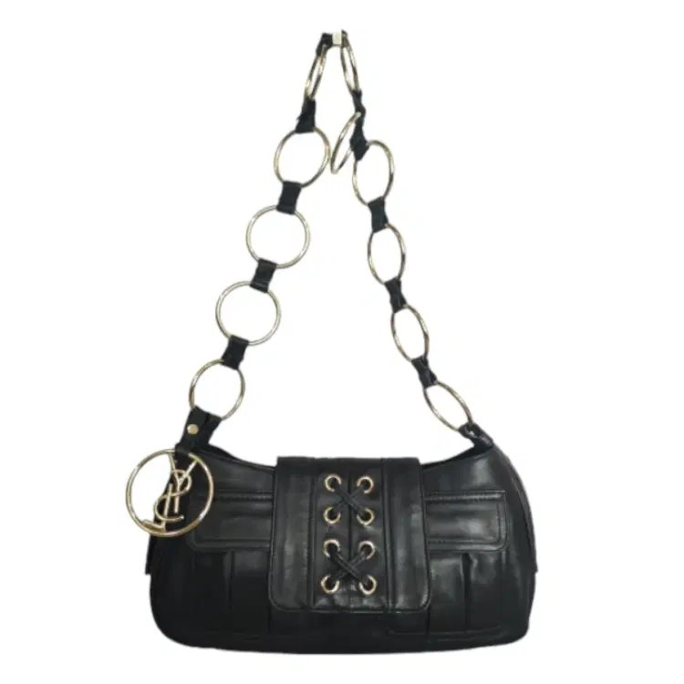 Yves Saint Laurent Black Leather Corset Baguette-Hover-Image
