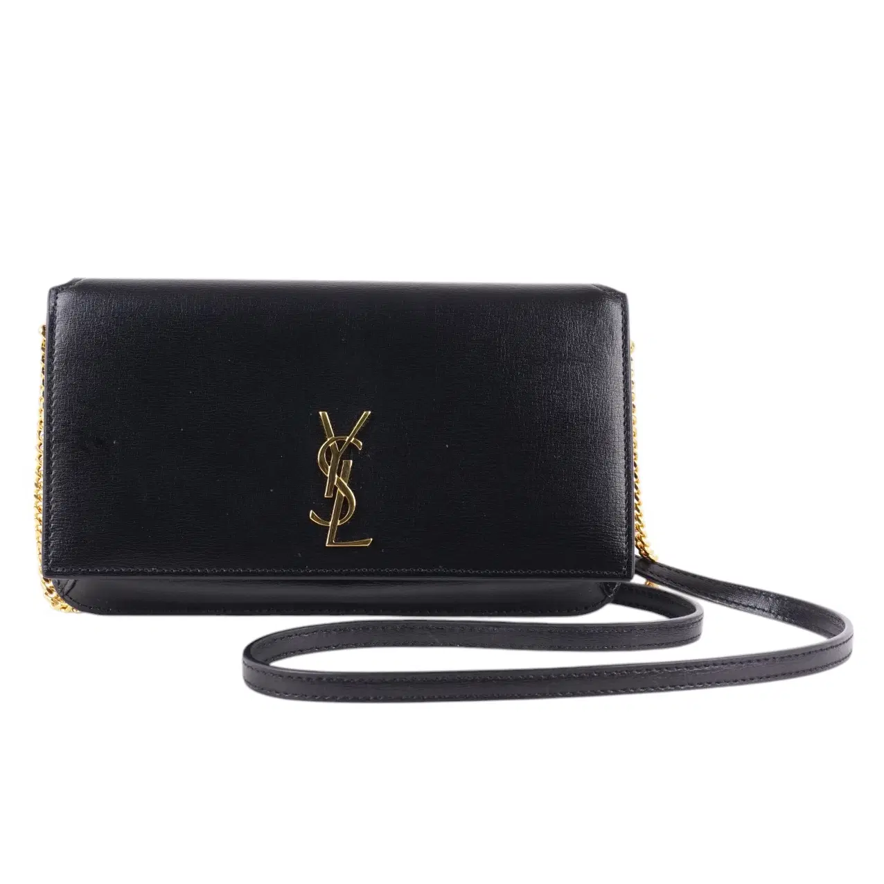 YSL Monogram Phone Holder Crossbody Bag In Leather