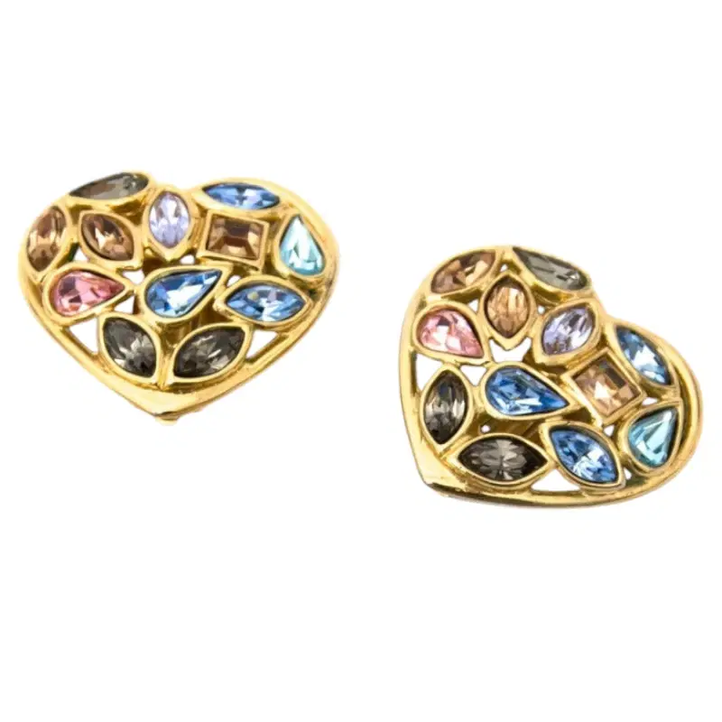 Yves Saint Laurent Clips Heart Earrings